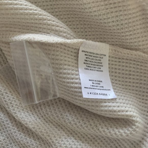 BRAND NEW Dip long sleeve Basic waffle Weave Ivory Henley top size xs thermal - Picture 7 of 12